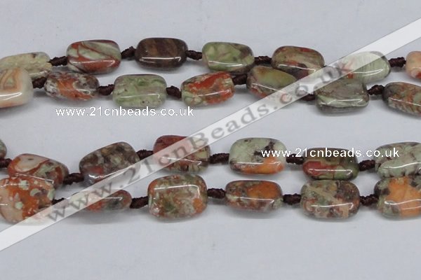 CAG7033 15.5 inches 20*30mm rectangle ocean agate gemstone beads