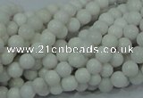 CAG704 15.5 inches 4mm round white agate gemstone beads wholesale