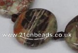 CAG7047 15.5 inches 25mm flat round ocean agate gemstone beads