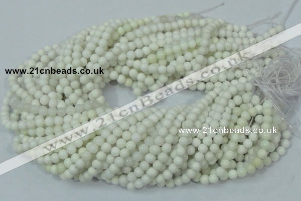 CAG705 15.5 inches 6mm round white agate gemstone beads wholesale