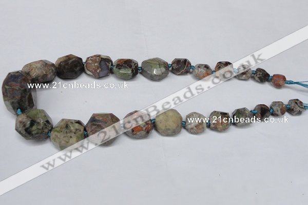 CAG7056 15.5 inches 8*10mm - 20*30mm faceted nuggets ocean agate beads