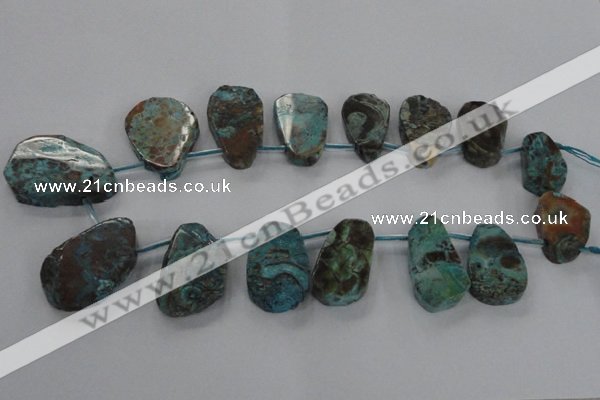 CAG7069 Top drilled 20*30mm - 30*45mm freeform ocean agate beads