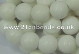 CAG707 15.5 inches 12mm round white agate gemstone beads wholesale