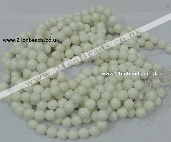 CAG707 15.5 inches 12mm round white agate gemstone beads wholesale