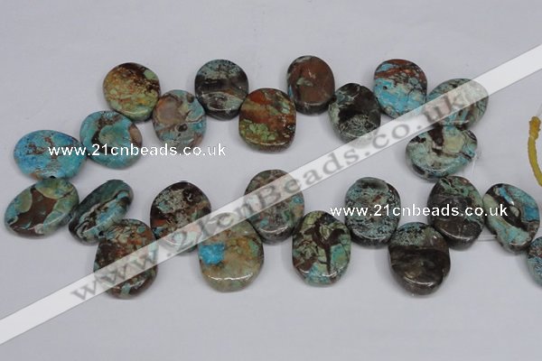 CAG7071 Top drilled 20*30mm - 25*35mm freeform ocean agate beads