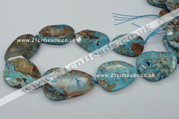 CAG7072 15.5 inches 30*40mm - 35*50mm faceted freeform ocean agate beads