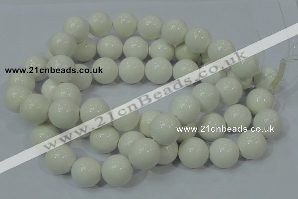 CAG709 15.5 inches 20mm round white agate gemstone beads wholesale