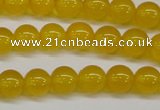 CAG7102 15.5 inches 8mm round yellow agate gemstone beads