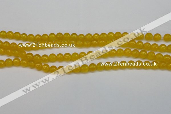 CAG7102 15.5 inches 8mm round yellow agate gemstone beads