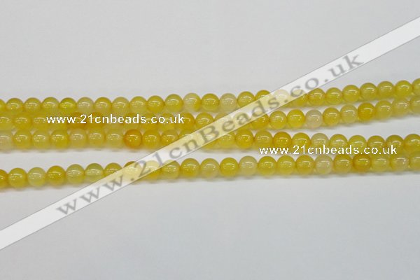 CAG7109 15.5 inches 8mm round yellow agate gemstone beads