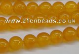 CAG7110 15.5 inches 8mm round yellow agate gemstone beads