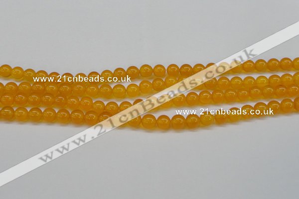 CAG7110 15.5 inches 8mm round yellow agate gemstone beads