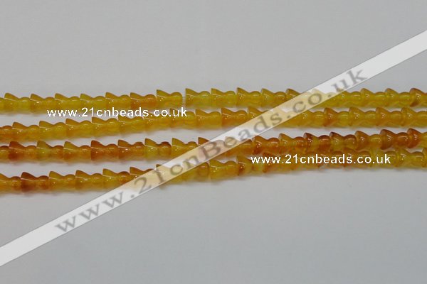 CAG7118 15.5 inches 9*11mm vase-shaped yellow agate gemstone beads