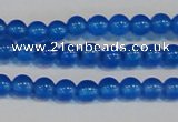 CAG7158 15.5 inches 4mm round blue agate gemstone beads