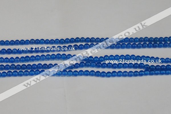 CAG7158 15.5 inches 4mm round blue agate gemstone beads