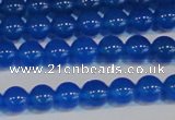 CAG7159 15.5 inches 6mm round blue agate gemstone beads