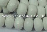 CAG716 15.5 inches 12*18mm faceted rondelle white agate gemstone beads