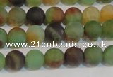 CAG7167 15.5 inches 6mm round matte rainbow agate gemstone beads