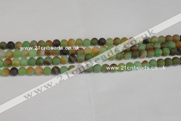 CAG7167 15.5 inches 6mm round matte rainbow agate gemstone beads