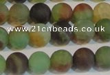 CAG7168 15.5 inches 8mm round matte rainbow agate gemstone beads