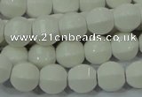 CAG717 15.5 inches 10mm pumpkin shape white agate gemstone beads