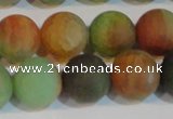 CAG7170 15.5 inches 12mm round matte rainbow agate gemstone beads