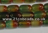 CAG7175 15.5 inches 8*12mm drum rainbow agate gemstone beads