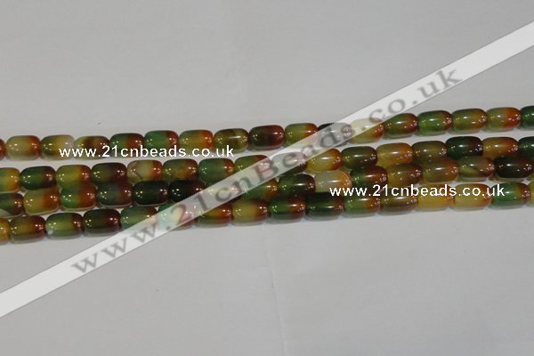 CAG7175 15.5 inches 8*12mm drum rainbow agate gemstone beads