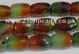 CAG7178 15.5 inches 8*12mm faceted drum rainbow agate gemstone beads