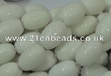 CAG718 15.5 inches 10*15mm rice white agate gemstone beads wholesale