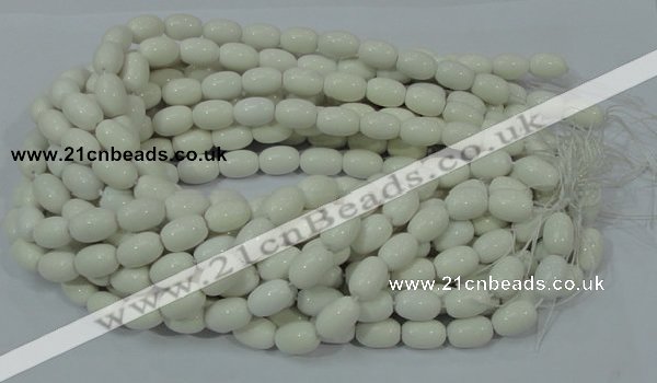 CAG718 15.5 inches 10*15mm rice white agate gemstone beads wholesale