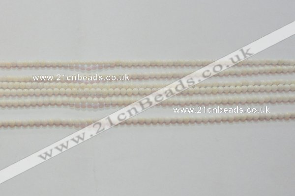 CAG7181 15.5 inches 3mm round white agate gemstone beads