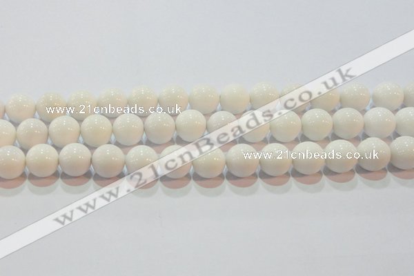 CAG7182 15.5 inches 14mm round white agate gemstone beads