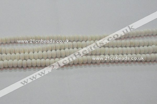 CAG7191 15.5 inches 5*8mm rondelle white agate gemstone beads