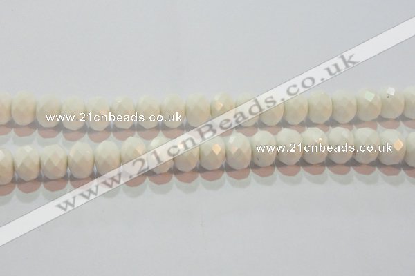 CAG7195 15.5 inches 10*14mm faceted rondelle white agate beads