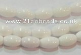 CAG7200 15.5 inches 5*8mm rice white agate gemstone beads