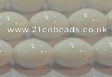 CAG7203 15.5 inches 10*14mm rice white agate gemstone beads