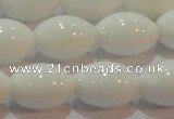 CAG7204 15.5 inches 12*16mm rice white agate gemstone beads