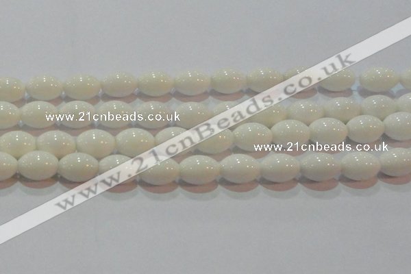 CAG7204 15.5 inches 12*16mm rice white agate gemstone beads