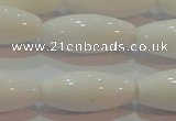 CAG7206 15.5 inches 7*21mm rice white agate gemstone beads