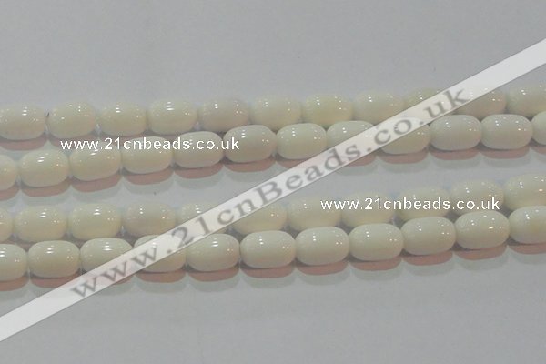 CAG7212 15.5 inches 10*14mm drum white agate gemstone beads