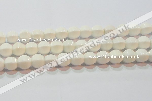 CAG7215 15.5 inches 14*14mm pumpkin white agate gemstone beads