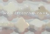 CAG7218 15.5 inches 12*12mm flower white agate gemstone beads