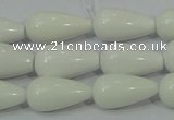 CAG722 15.5 inches 10*20mm teardrop white agate gemstone beads