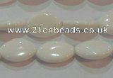 CAG7228 15.5 inches 10*14mm marquise white agate gemstone beads