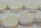 CAG7236 15.5 inches 13*18mm oval white agate gemstone beads