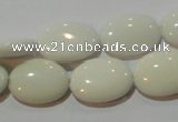 CAG7241 15.5 inches 12*16mm oval white agate gemstone beads