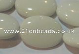 CAG7243 15.5 inches 22*30mm oval white agate gemstone beads