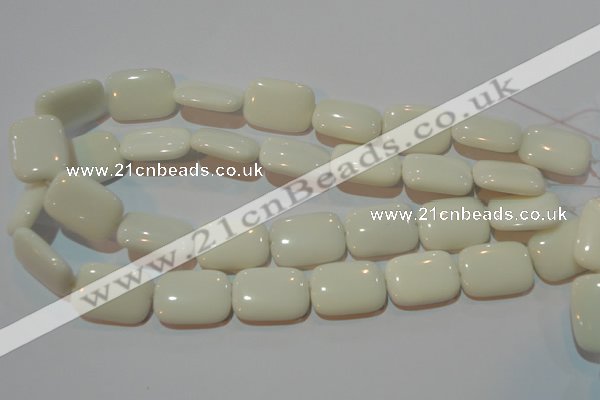 CAG7245 15.5 inches 10*14mm rectangle white agate gemstone beads