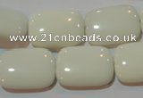 CAG7246 15.5 inches 12*16mm rectangle white agate gemstone beads